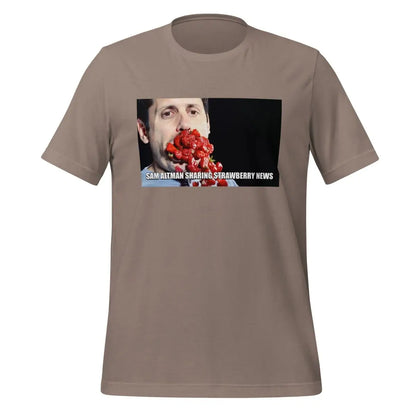 Sam Altman Strawberry News Meme T-Shirt (unisex) - Pebble / M