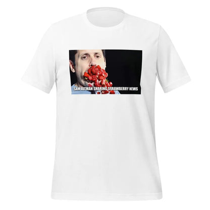 Sam Altman Strawberry News Meme T-Shirt (unisex) - White / M