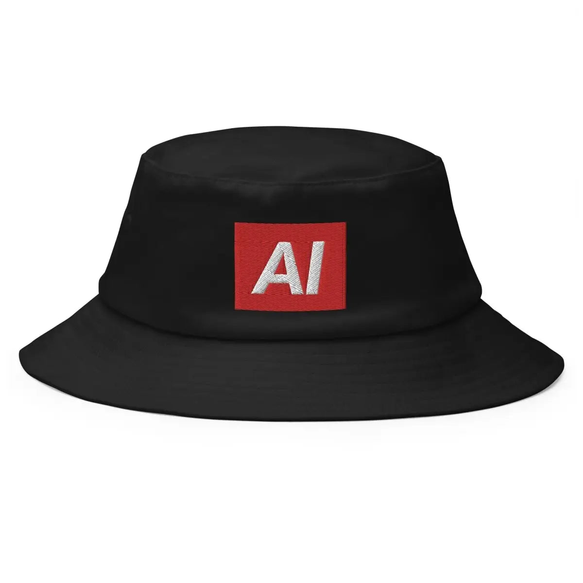 AI Sign Embroidered Bucket Hat - Black