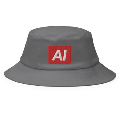 AI Sign Embroidered Bucket Hat - Grey - AI Store