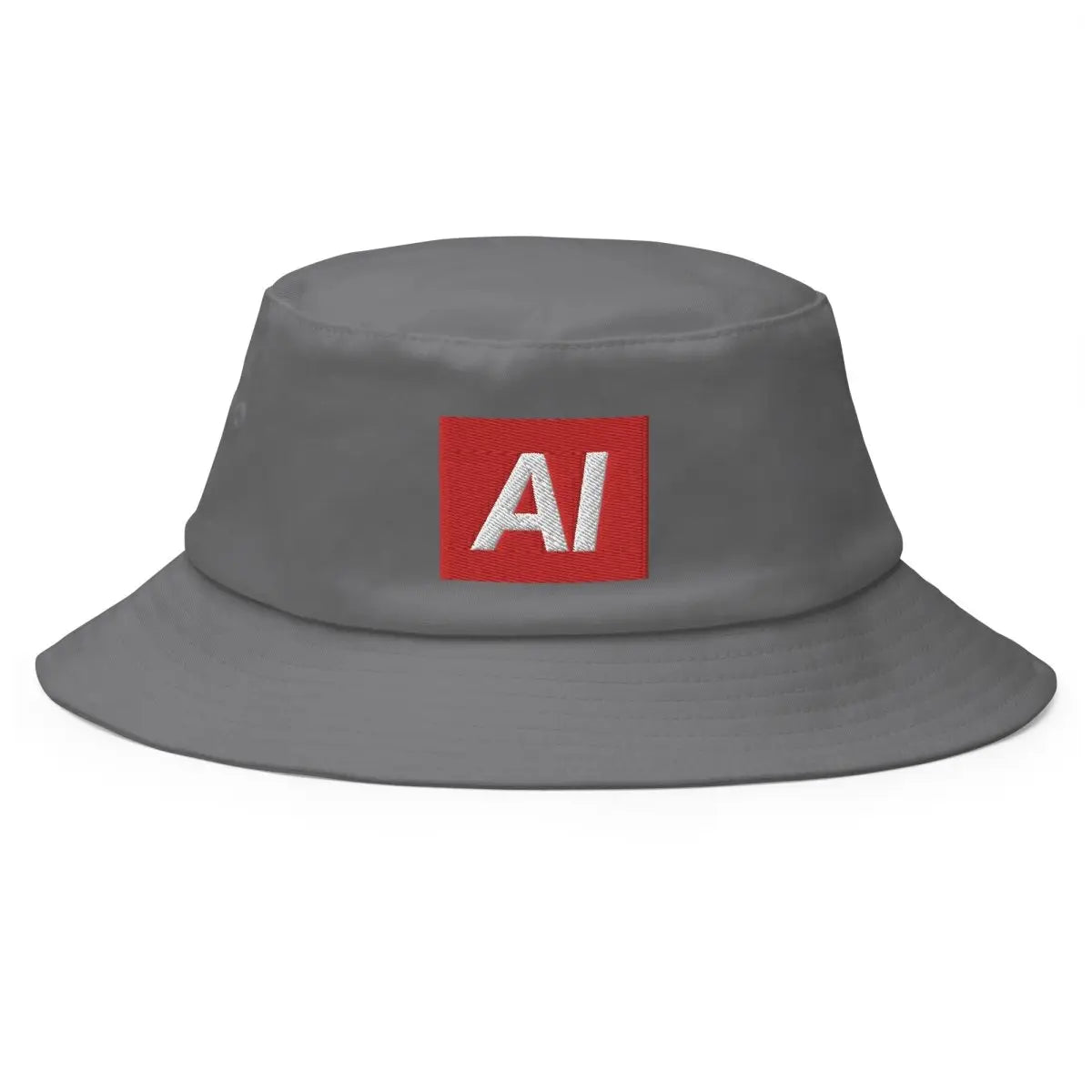 AI Sign Embroidered Bucket Hat - Grey