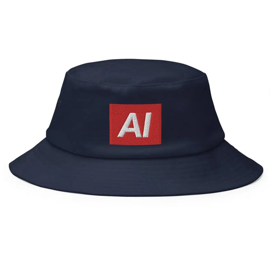 AI Sign Embroidered Bucket Hat - Navy