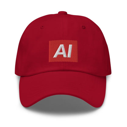 AI Sign Embroidered Cap - Cranberry - AI Store