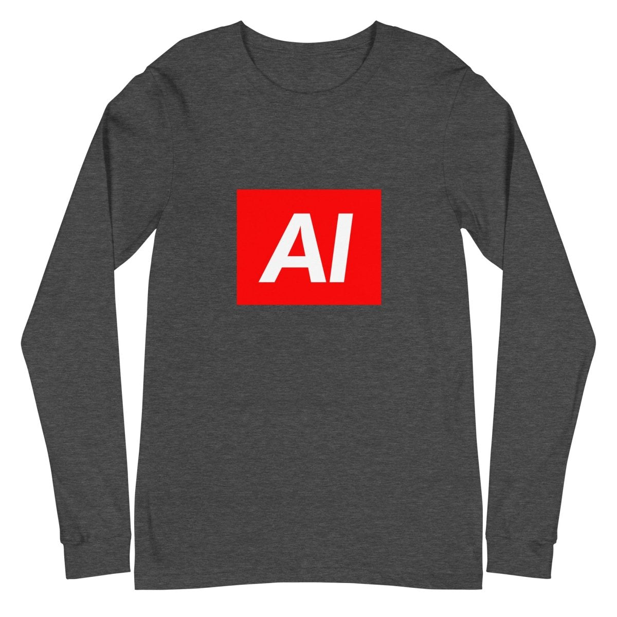 AI Sign Long Sleeve T-Shirt (unisex) - Dark Grey Heather - AI Store