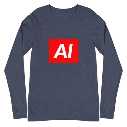 AI Sign Long Sleeve T-Shirt (unisex) - Heather Navy - AI Store