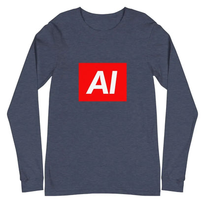 AI Sign Long Sleeve T-Shirt (unisex) - Heather Navy / M