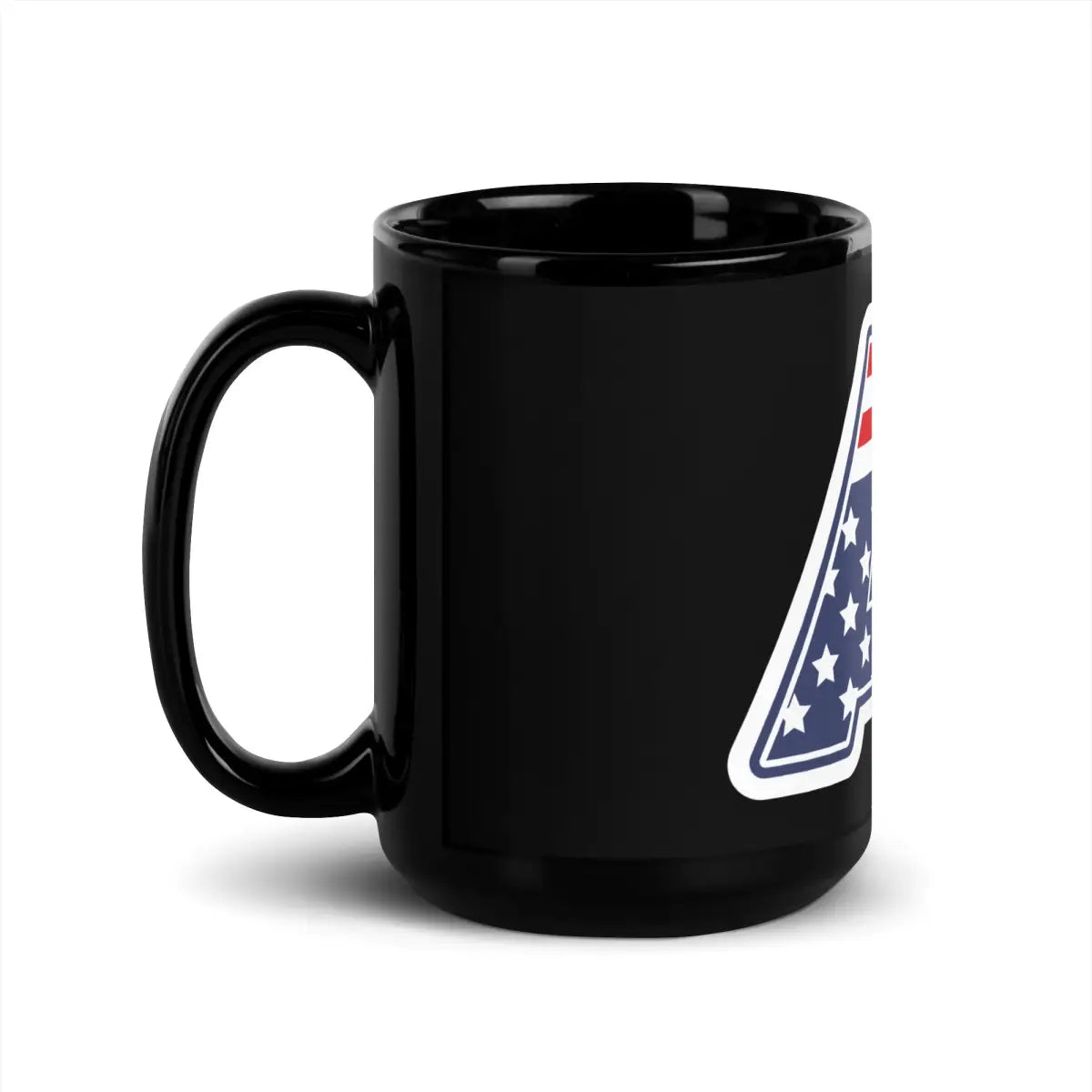 AI Stars and Stripes Black Glossy Mug