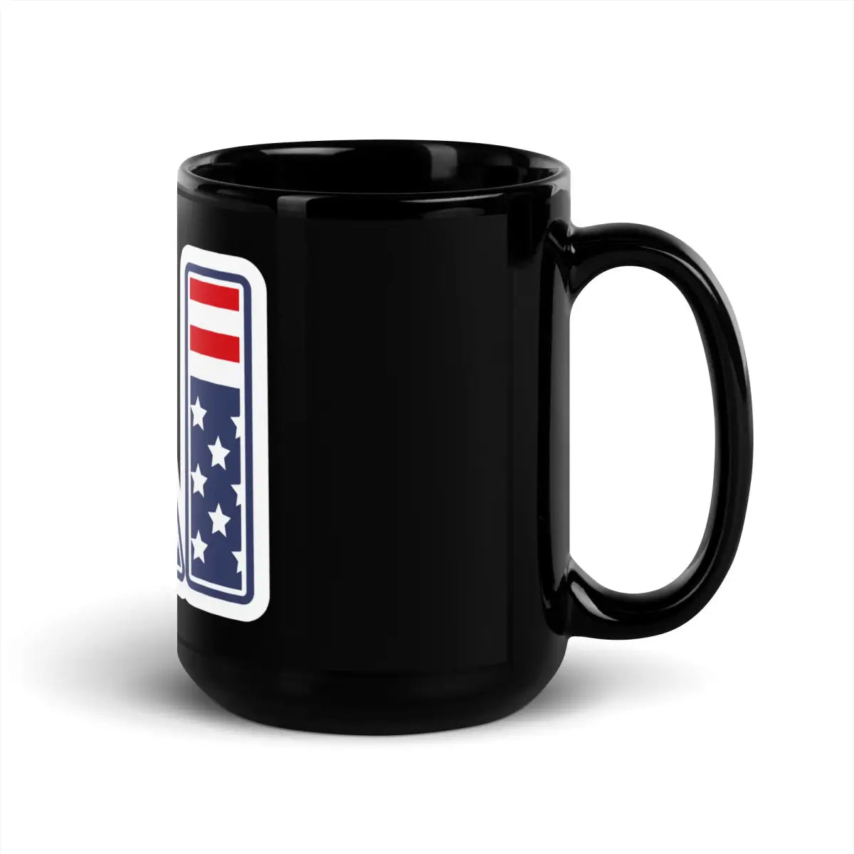 AI Stars and Stripes Black Glossy Mug