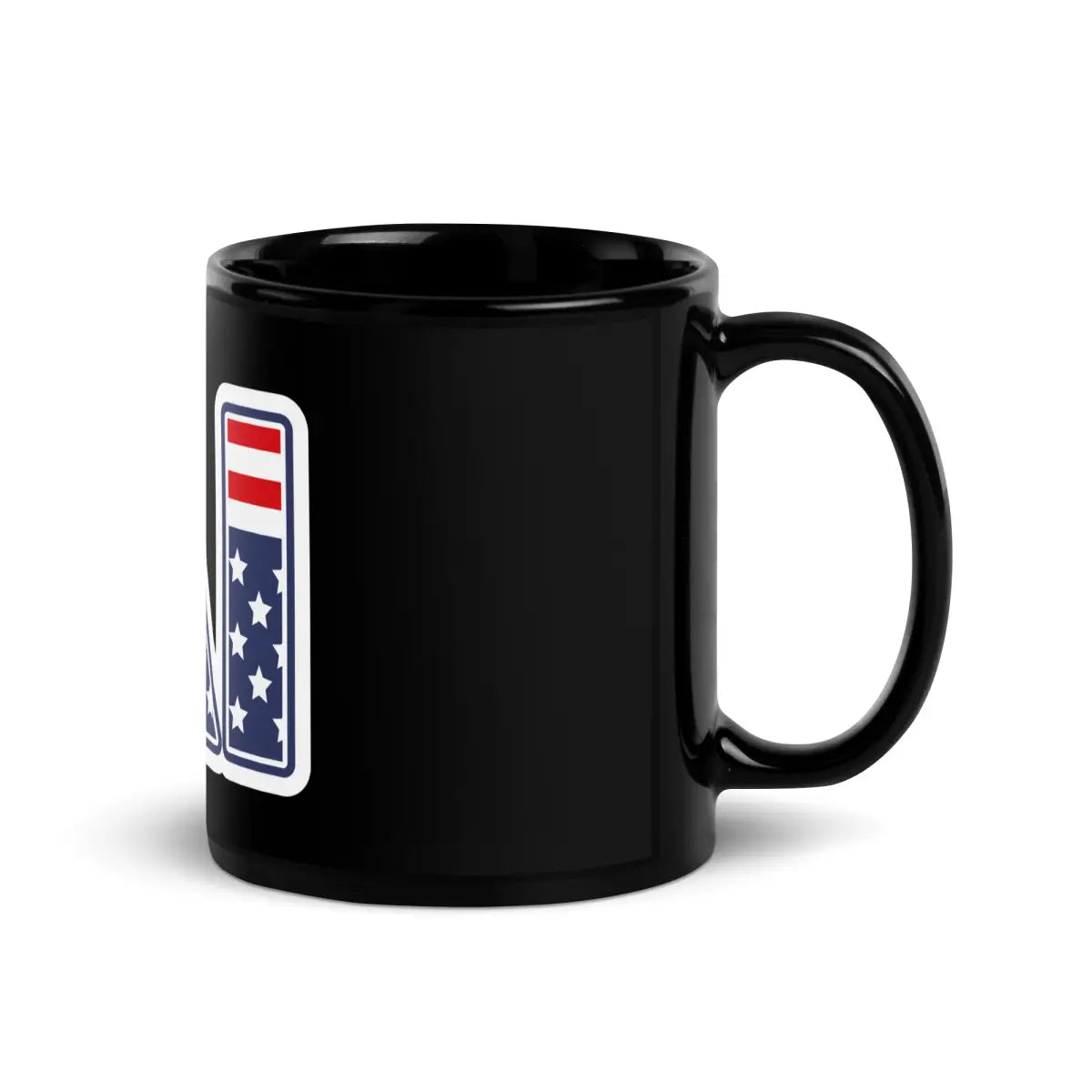 AI Stars and Stripes Black Glossy Mug