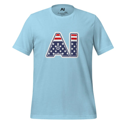 AI Stars and Stripes T-Shirt (unisex) - Ocean Blue / M