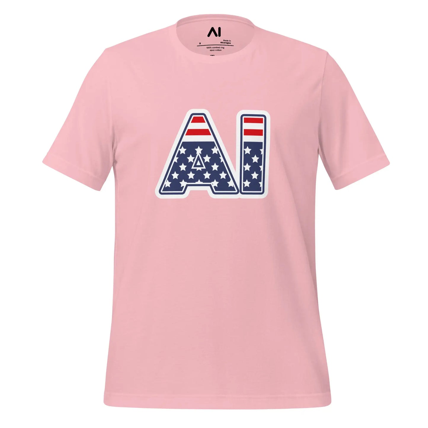 AI Stars and Stripes T-Shirt (unisex) - Pink / M