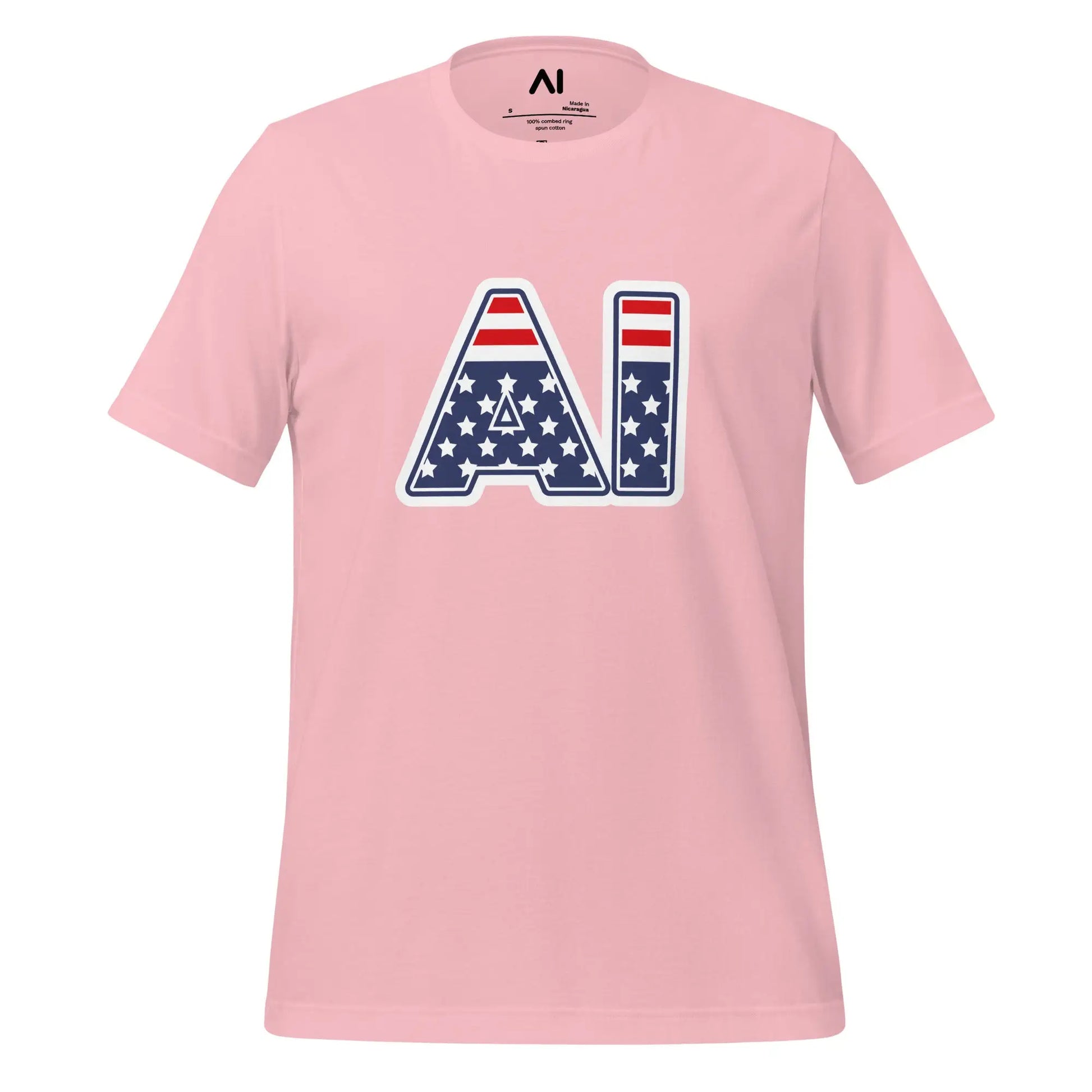 AI Stars and Stripes T-Shirt (unisex) - Pink / M