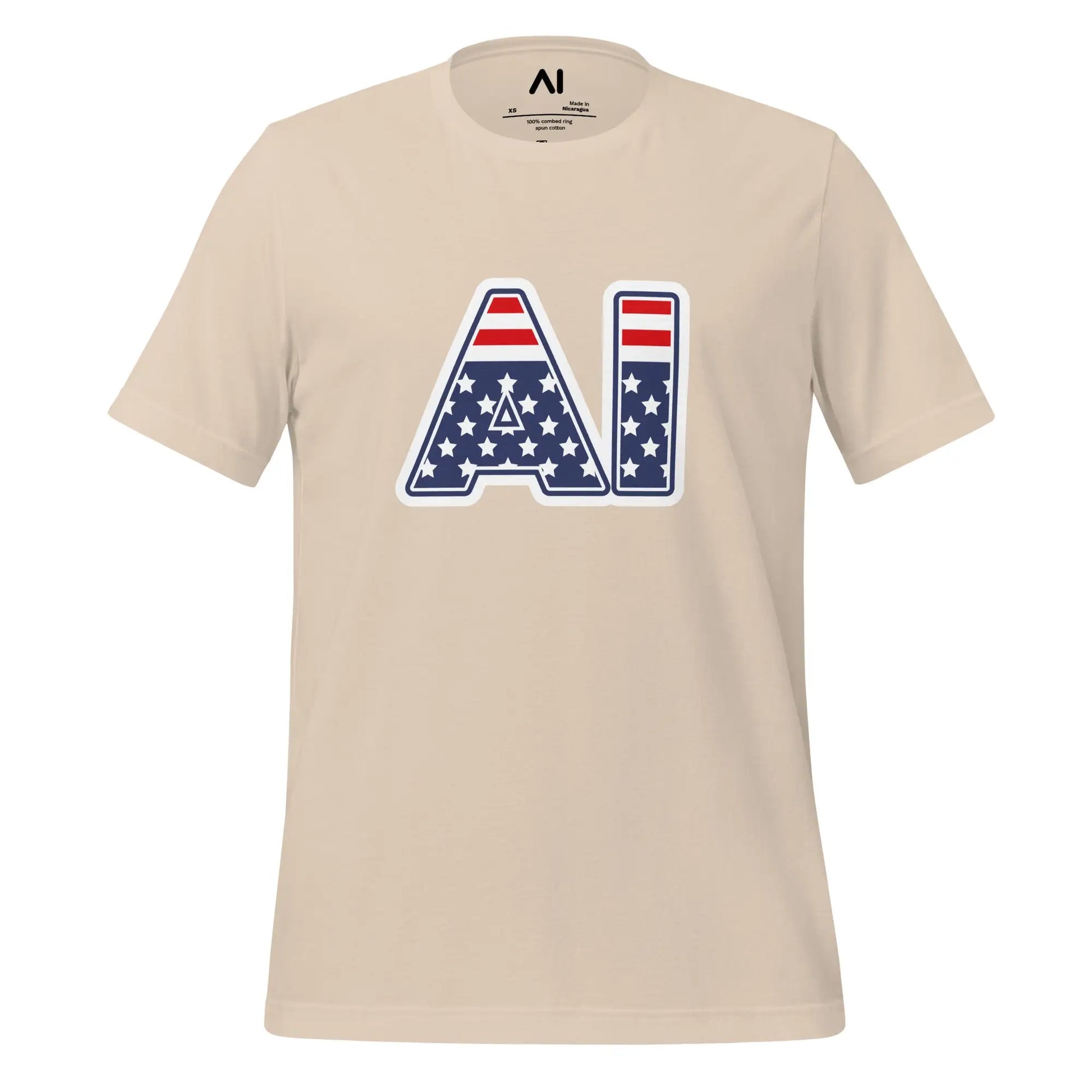 AI Stars and Stripes T-Shirt (unisex) - Soft Cream / M