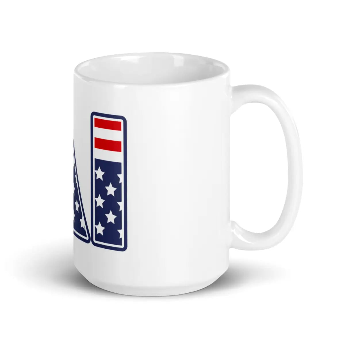 AI Stars and Stripes White Glossy Mug