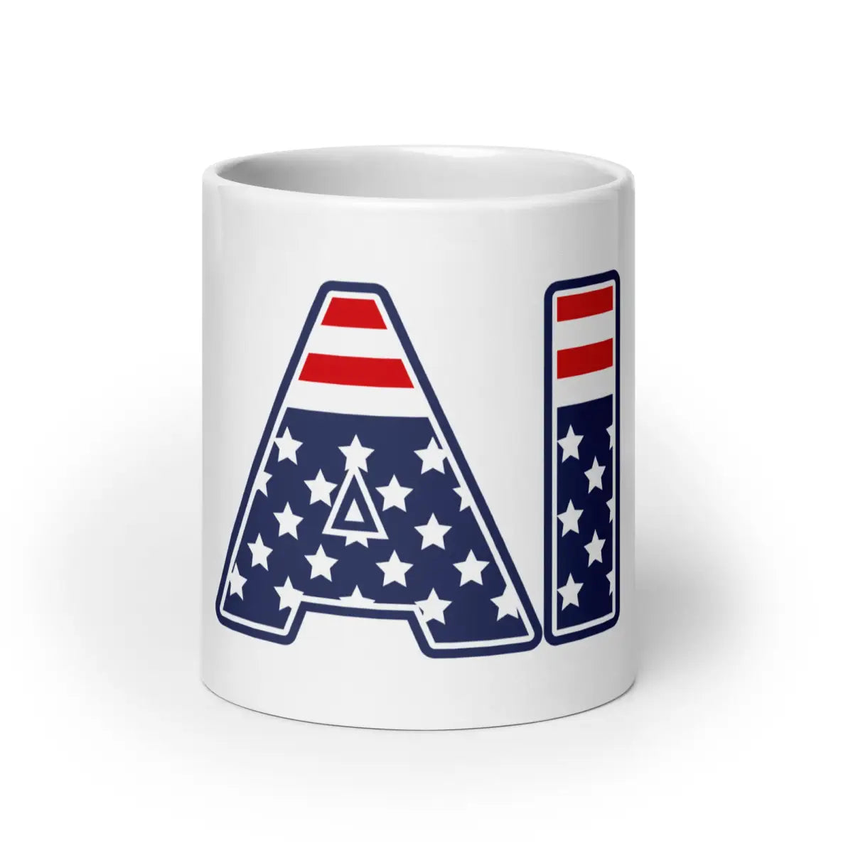 AI Stars and Stripes White Glossy Mug - 20 oz