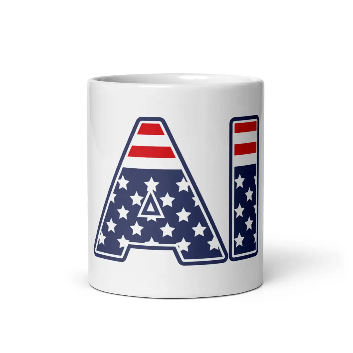 AI Stars and Stripes White Glossy Mug - 11 oz