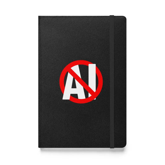 Stop AI Hardcover Bound Notebook - Black