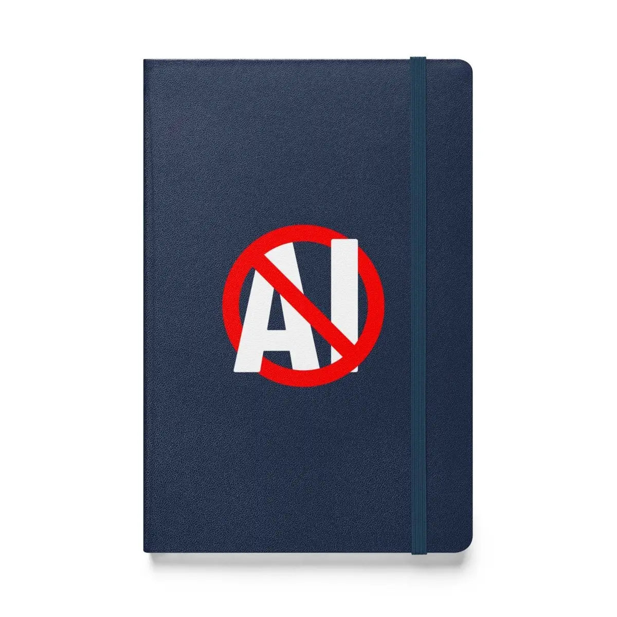 Stop AI Hardcover Bound Notebook - Navy