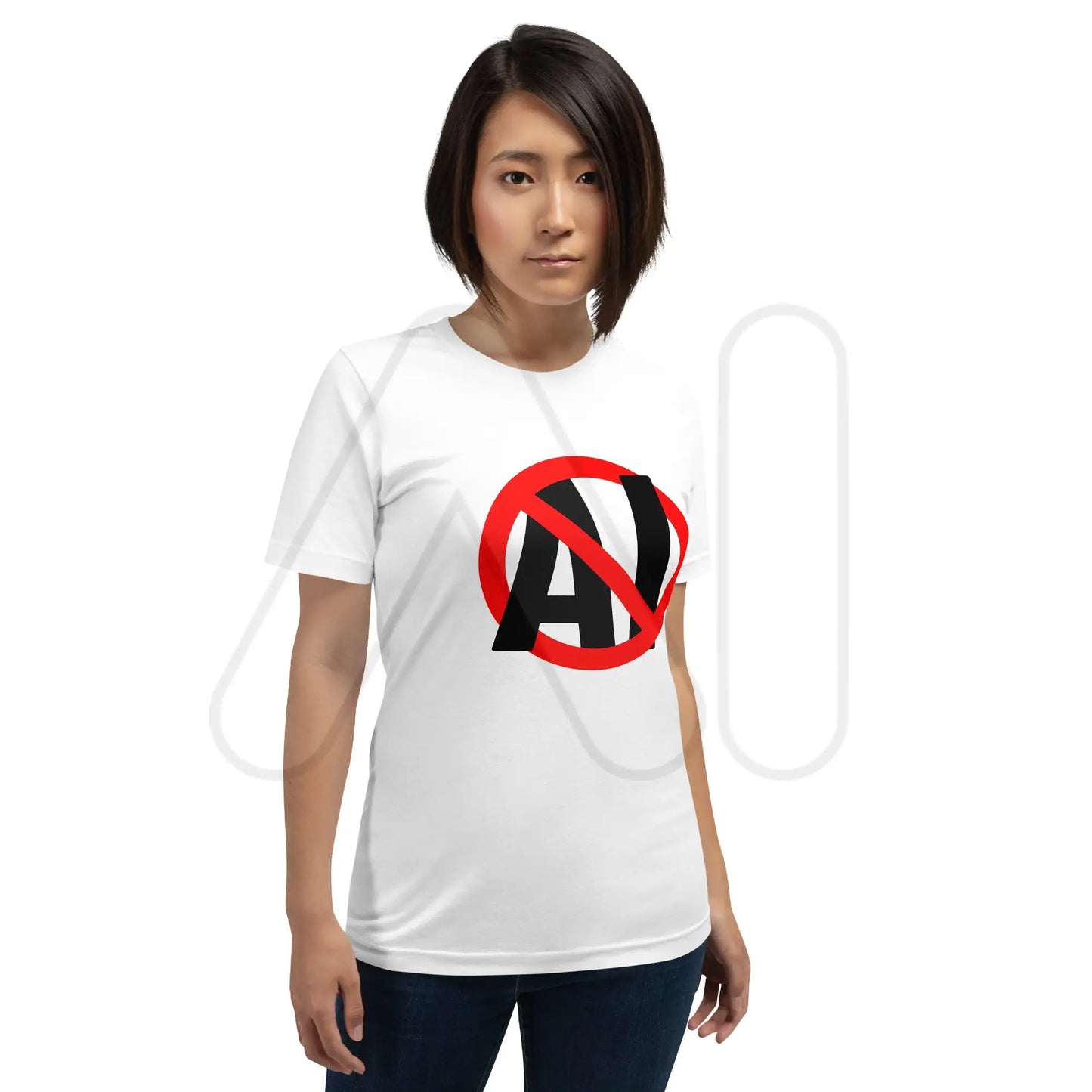 Stop AI in Black T-Shirt (unisex)