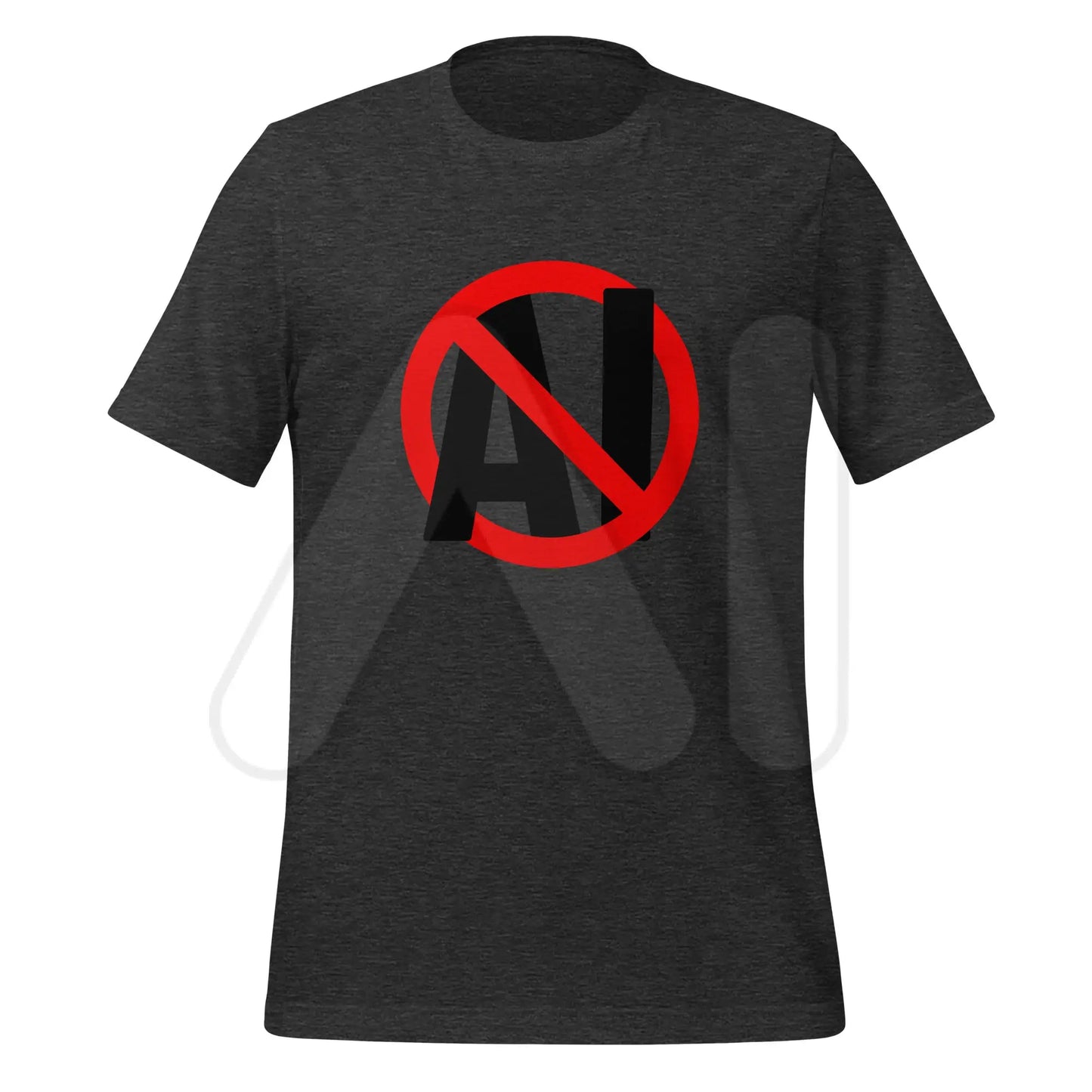 Stop AI in Black T-Shirt (unisex) - Dark Grey Heather / M