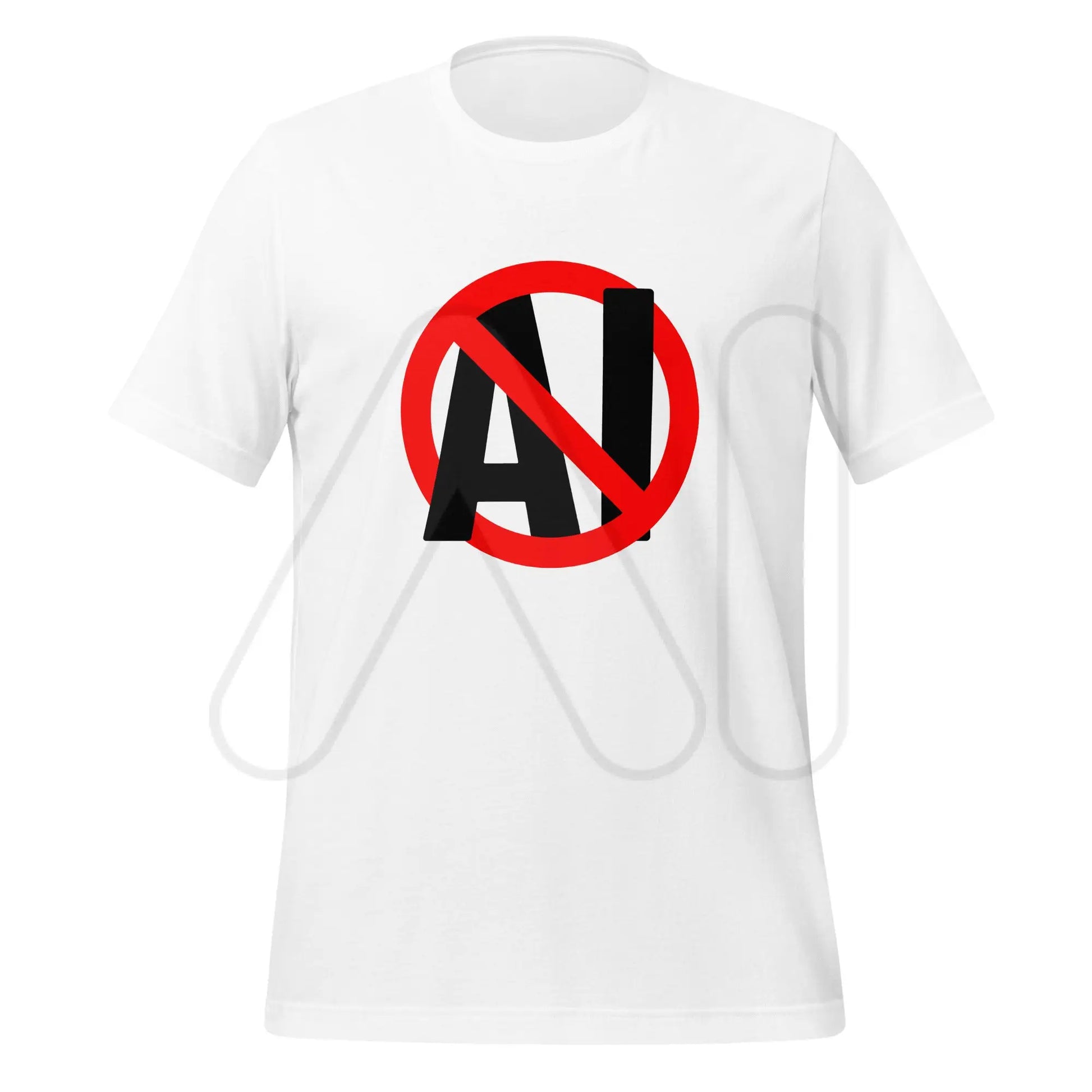 Stop AI in Black T-Shirt (unisex) - White / M