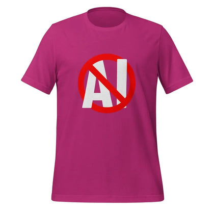 Stop AI T-Shirt (unisex) - Berry / M