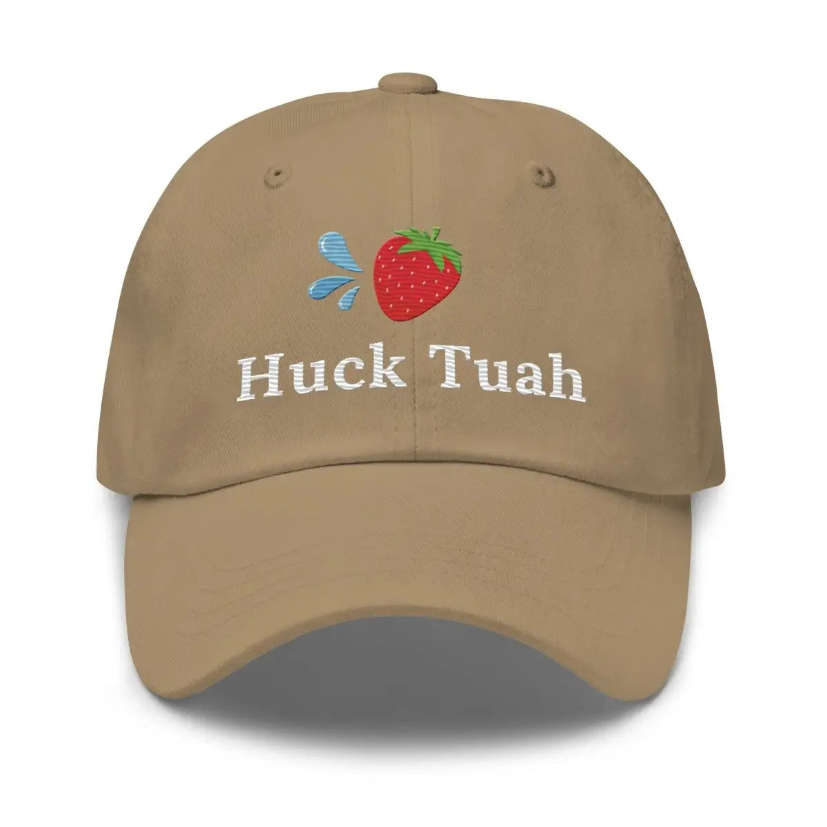 Strawberry Huck Tuah True-Color Embroidered Cap - Khaki