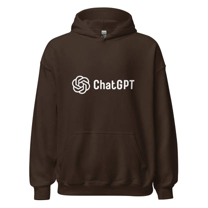 Stylized ChatGPT Logo Hoodie (unisex) - Dark Chocolate / M