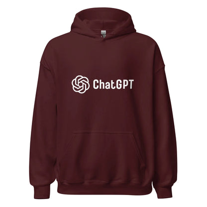 Stylized ChatGPT Logo Hoodie (unisex) - Maroon / M