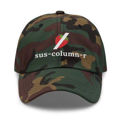 sus-column-r Grok NOT Strawberry True-Color Embroidered Cap - Green Camo