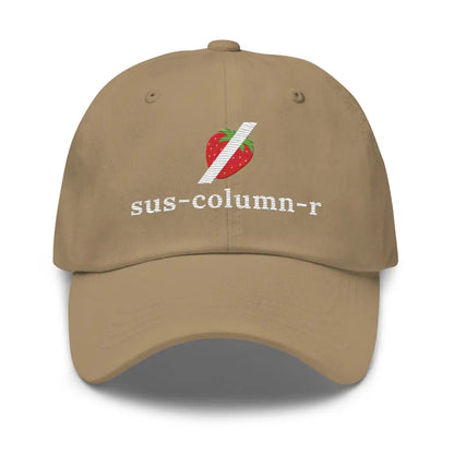 sus-column-r Grok NOT Strawberry True-Color Embroidered Cap - Khaki