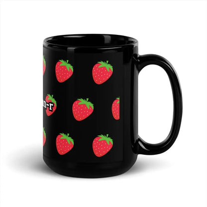 sus-column-r Strawberries Black Glossy Mug