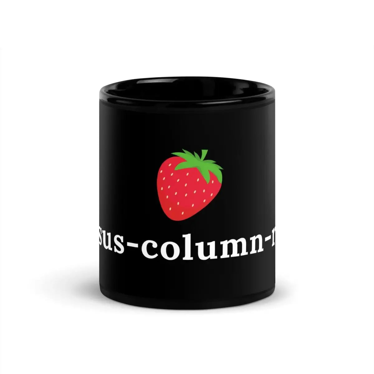 sus-column-r Strawberry Black Glossy Mug - 11 oz