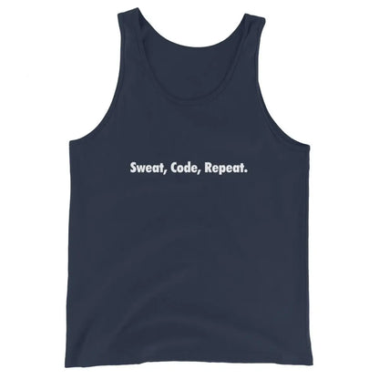 Sweat Code Repeat. Tank Top - Navy / M