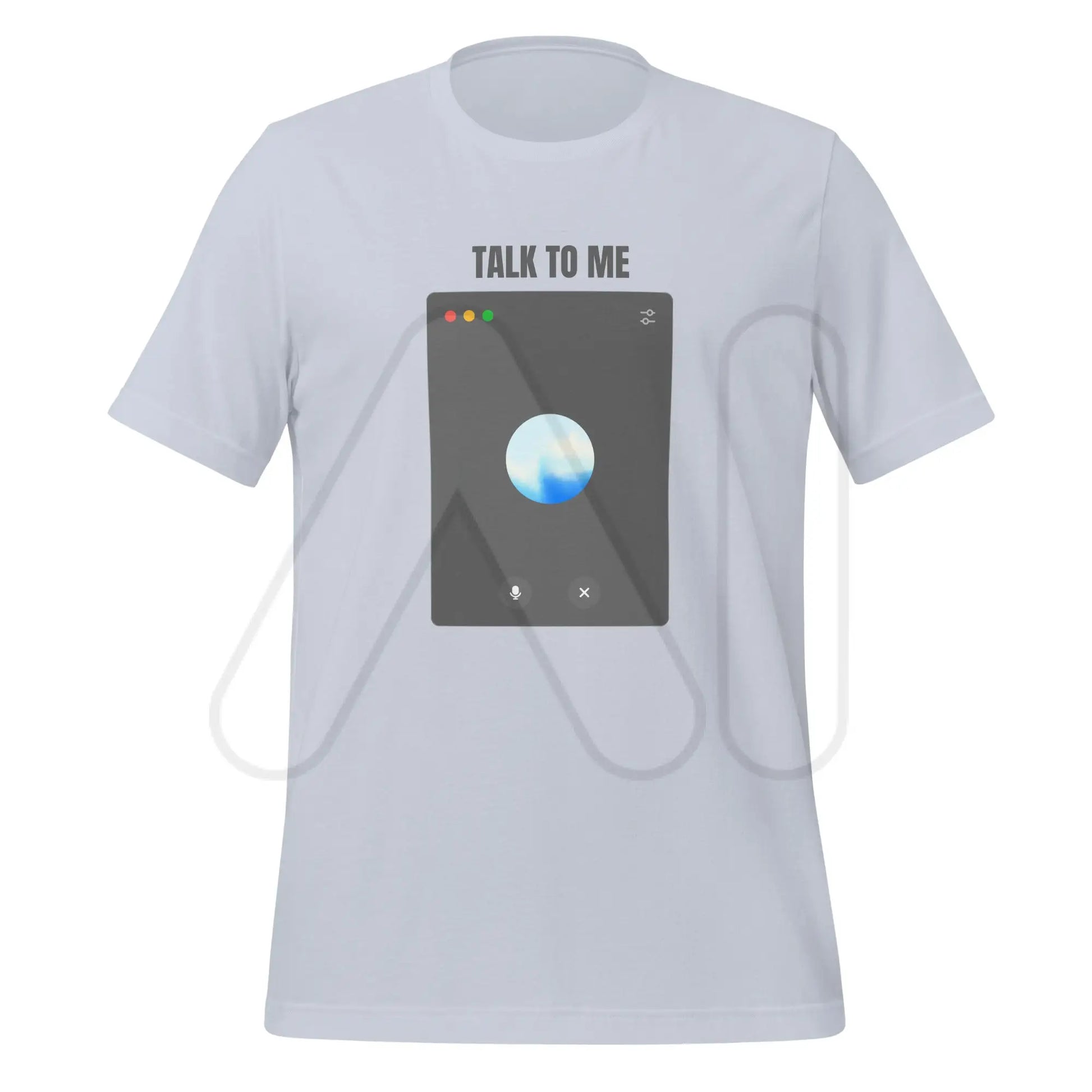 TALK TO ME OpenAI Advanced Voice Mode on Desktop T-Shirt (unisex) - Light Blue / M