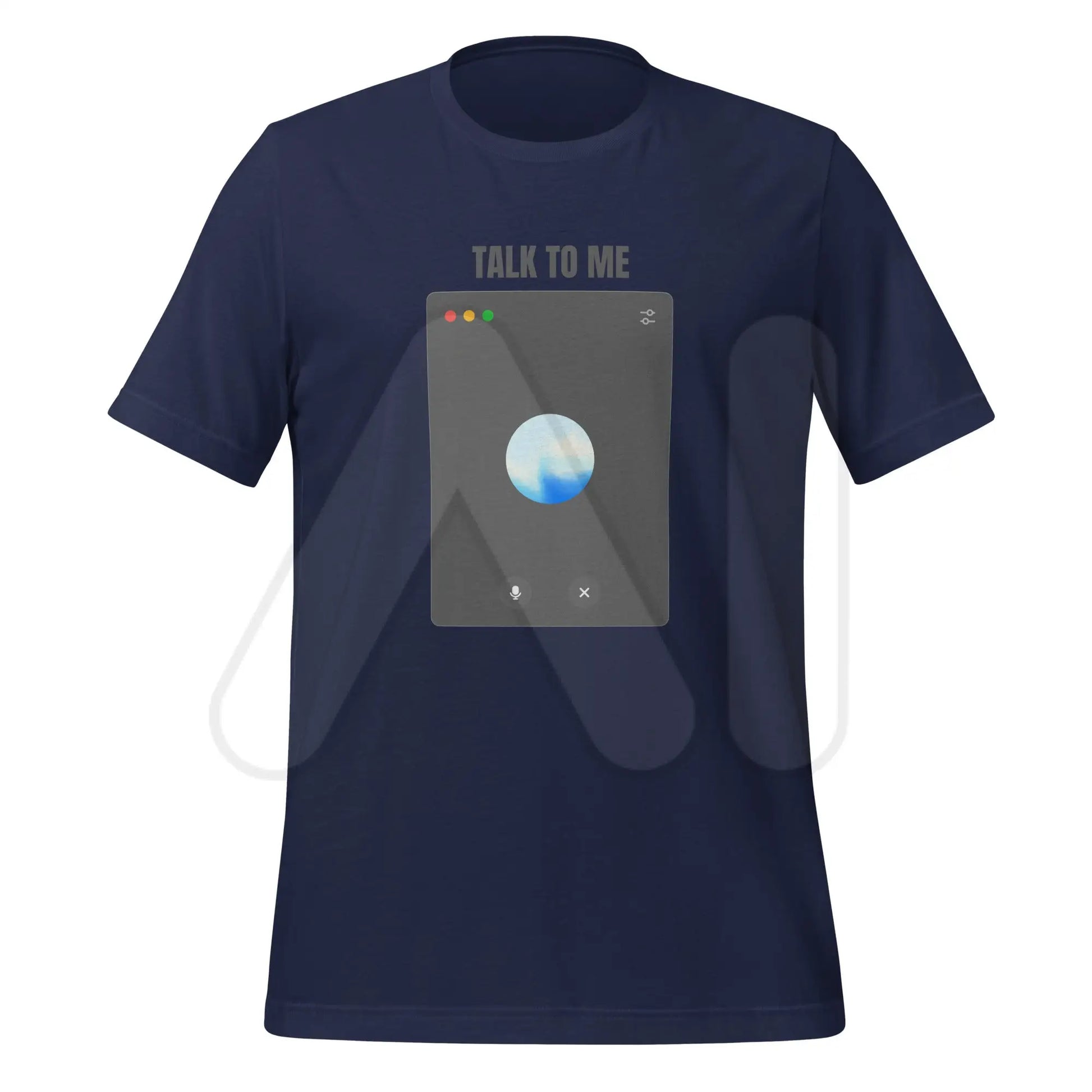 TALK TO ME OpenAI Advanced Voice Mode on Desktop T-Shirt (unisex) - Navy / M