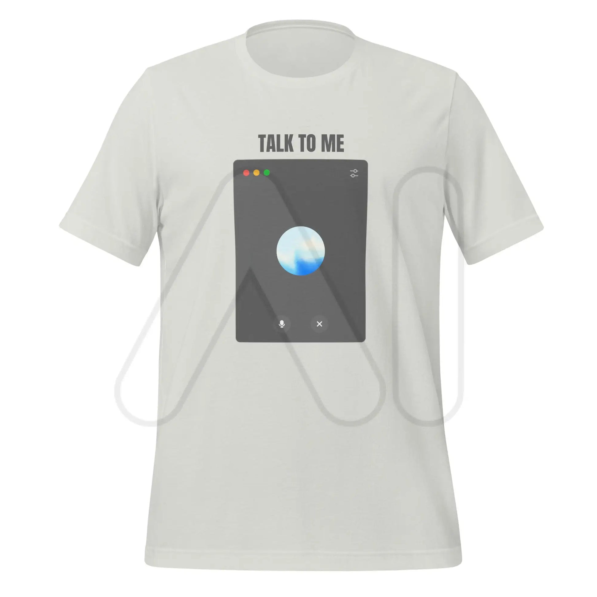 TALK TO ME OpenAI Advanced Voice Mode on Desktop T-Shirt (unisex) - Silver / M