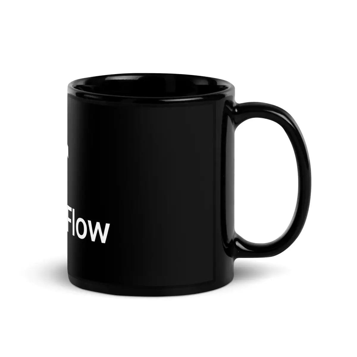 TensorFlow 2 White Stacked Logo Black Glossy Mug