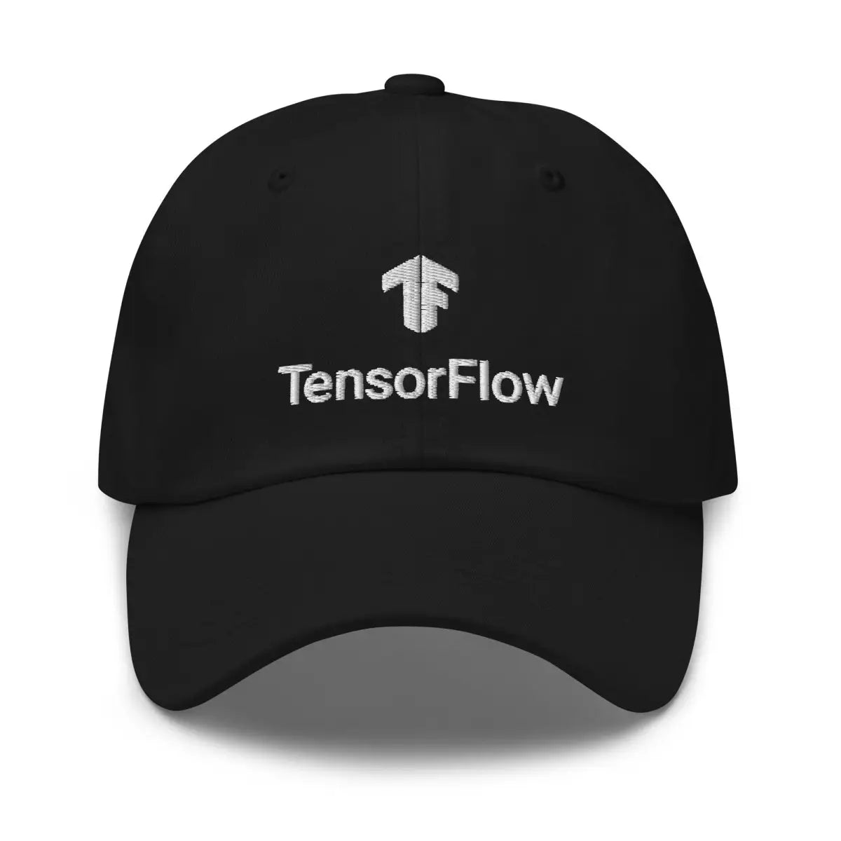 TensorFlow 2 White Stacked Logo Embroidered Cap - Black