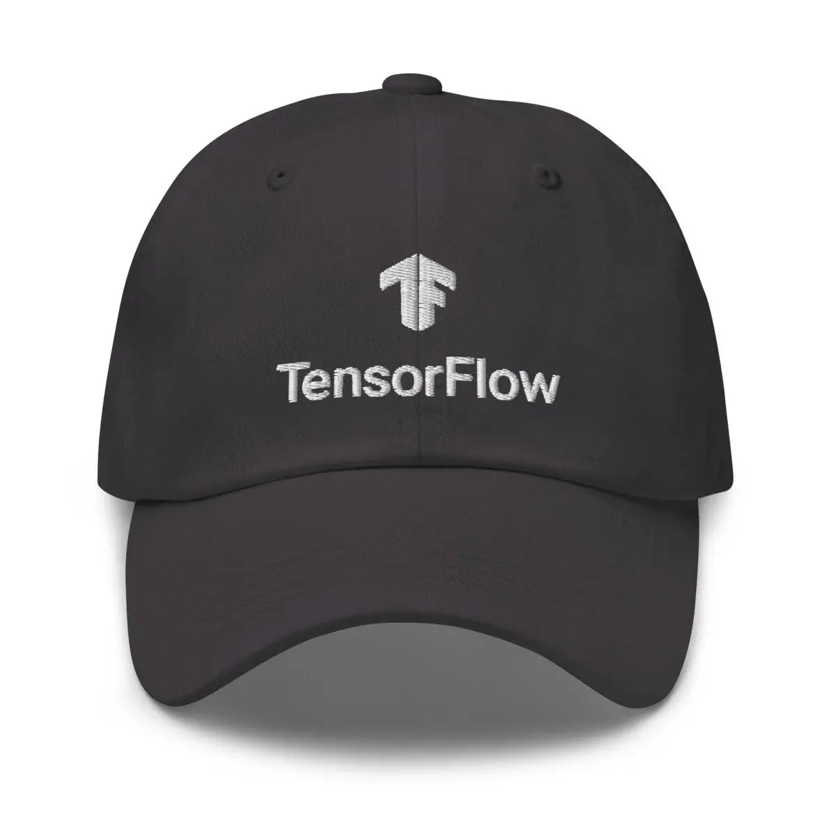 TensorFlow 2 White Stacked Logo Embroidered Cap - Dark Grey