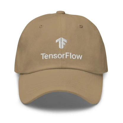 TensorFlow 2 White Stacked Logo Embroidered Cap - Khaki