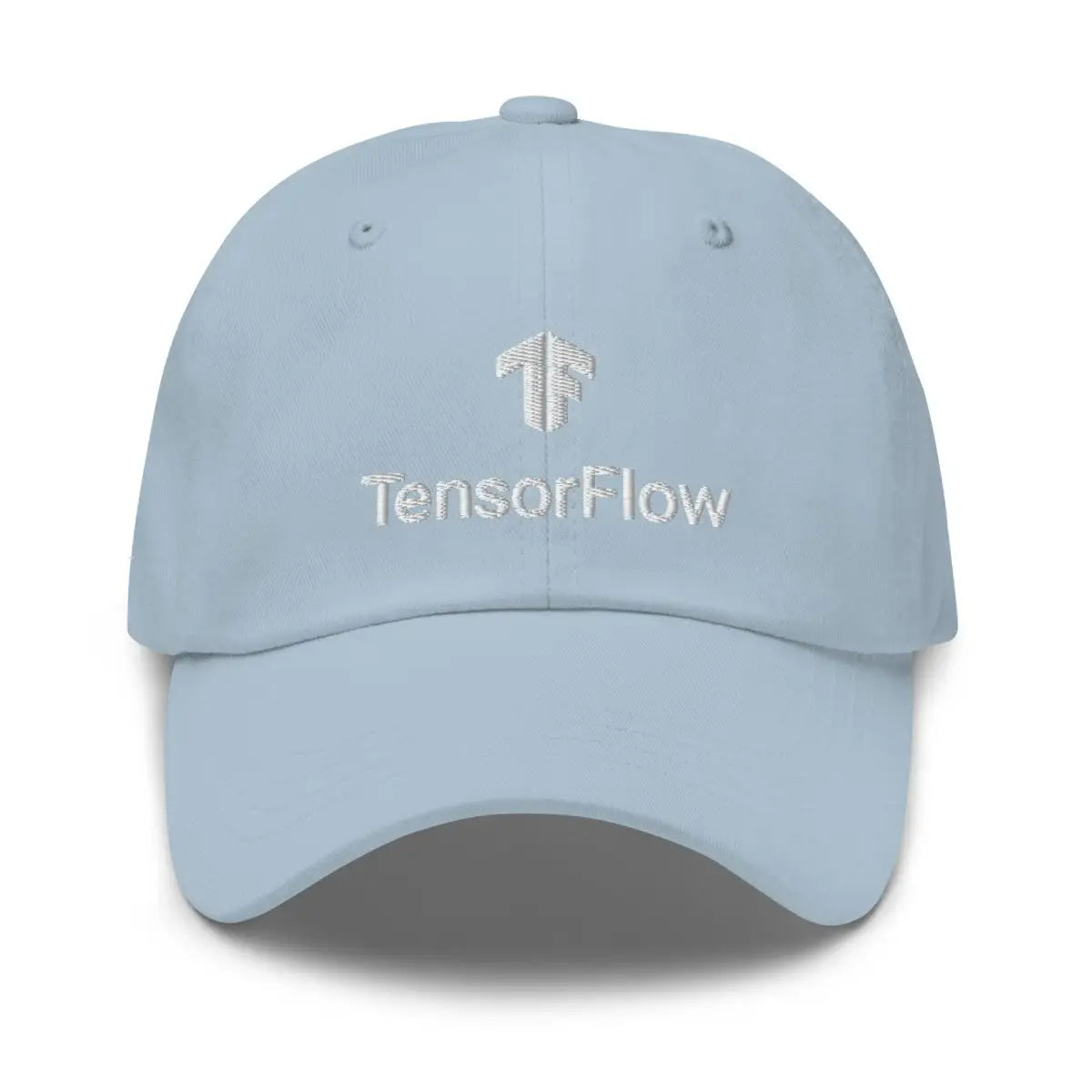 TensorFlow 2 White Stacked Logo Embroidered Cap - Light Blue