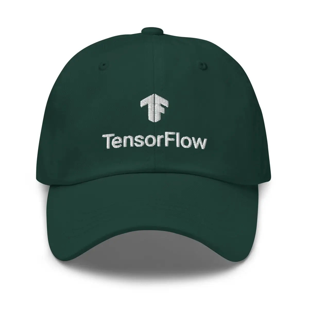 TensorFlow 2 White Stacked Logo Embroidered Cap - Spruce