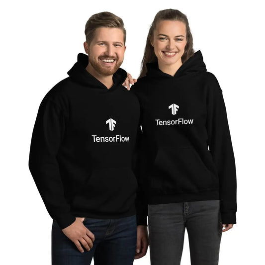 TensorFlow 2 White Stacked Logo Hoodie (unisex)