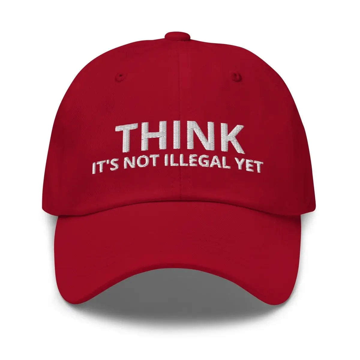 THINK IT’S NOT ILLEGAL YET Embroidered Cap - Cranberry