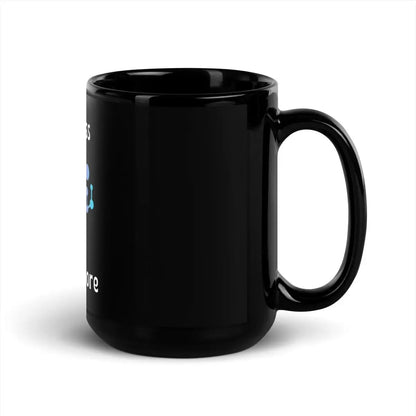 Think Less ChatGPT More Brain Black Glossy Mug