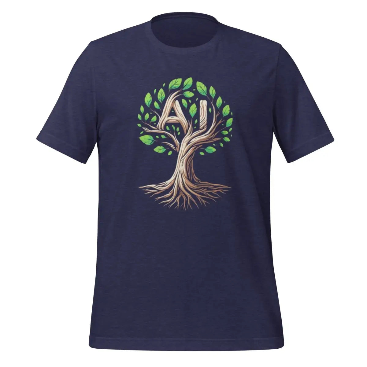 AI Tree T-Shirt (unisex) - Heather Midnight Navy / M