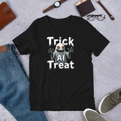 Trick AI Treat Ghost Robot T-Shirt (unisex) 🎃