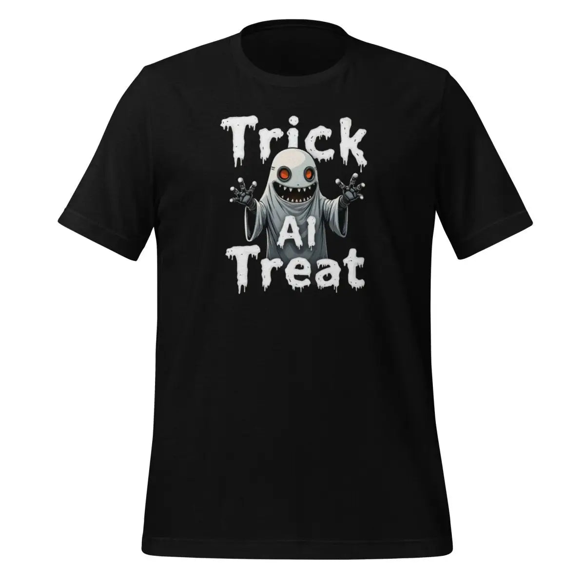 Trick AI Treat Ghost Robot T-Shirt (unisex) 🎃 - Black / M