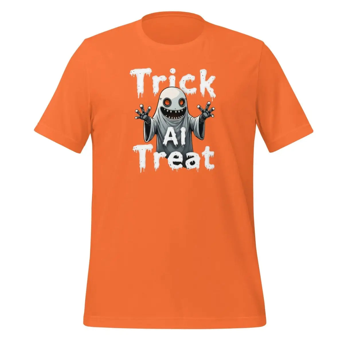 Trick AI Treat Ghost Robot T-Shirt (unisex) 🎃 - Orange / M